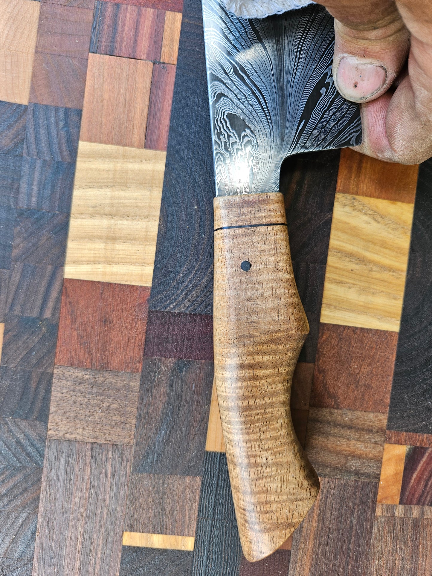 6" Feather Damascus Santoku