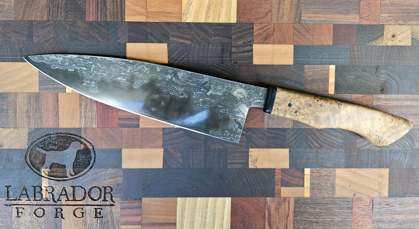 9" Wrought iron clad 80crv2 chef
