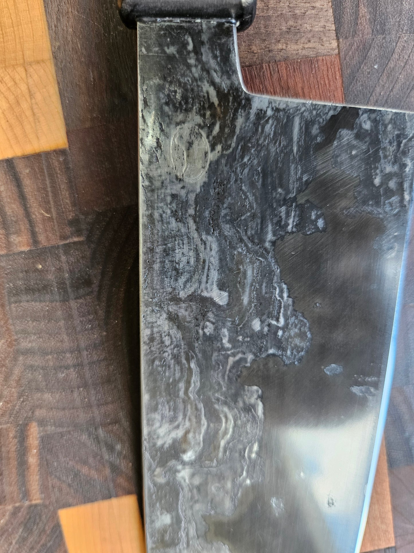 9" Wrought iron clad 80crv2 chef